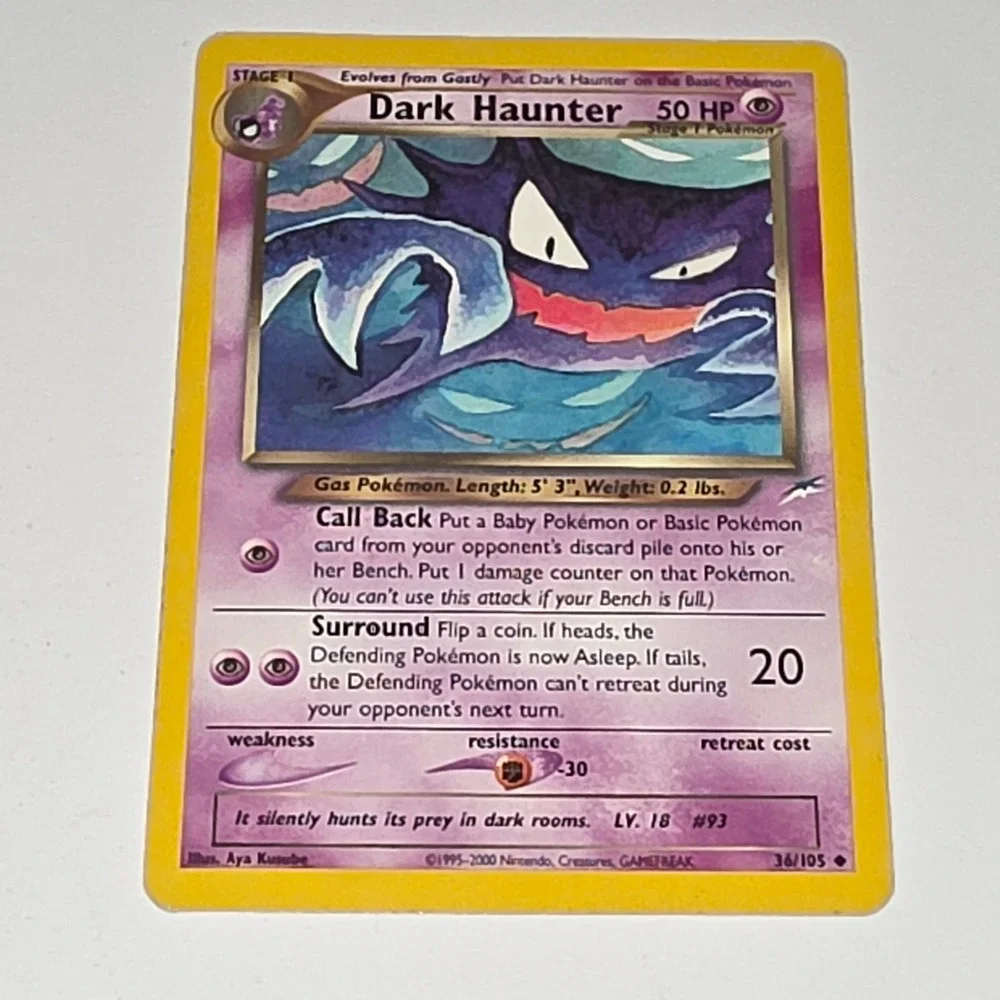 Pokemon Neo Destiny Dark Haunter 36/105 Uncommon Unlimited 2002 Vintage TCG Card